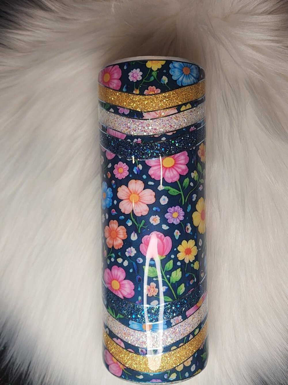 20 oz. Spring Floral Glitter Tumbler